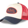 GORRA BEIGE/ROJA/AZUL